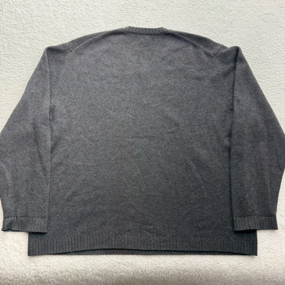 Banana Republic Mens 100% Cashmere V-Neck‎ Sweater Charcoal Gray XL 54023